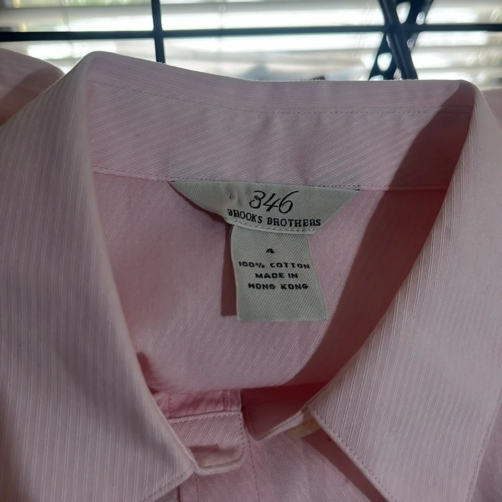 Brooks Brothers Light Pink Cotton Button Down Blouse Size 4 - Picture 6 of 7